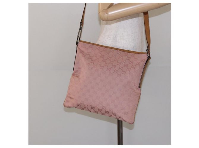 Bolso de Hombro GG Canvas Gucci Rosa Plata 113013 Auth 136109 - vista 21