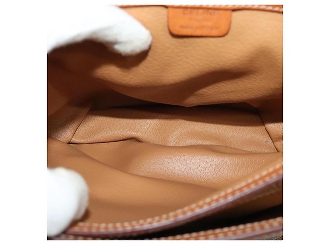 Céline Borsa a Spalla in Tela Macadam CELINE in Pelle PVC Marrone Oro Auth 129705 D'oro - vista 10