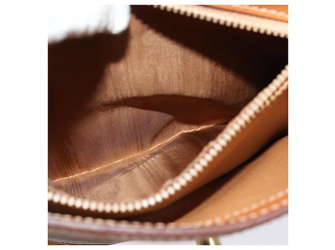 Céline Borsa a Spalla in Tela Macadam CELINE in Pelle PVC Marrone Oro Auth 129705 D'oro - vista 11