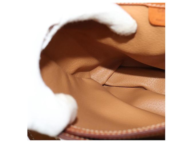 Céline Borsa a Spalla in Tela Macadam CELINE in Pelle PVC Marrone Oro Auth 129705 D'oro - vista 21
