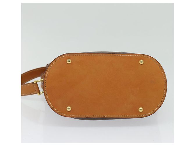 Céline Borsa a Spalla in Tela Macadam CELINE in Pelle PVC Marrone Oro Auth 129705 D'oro - vista 5
