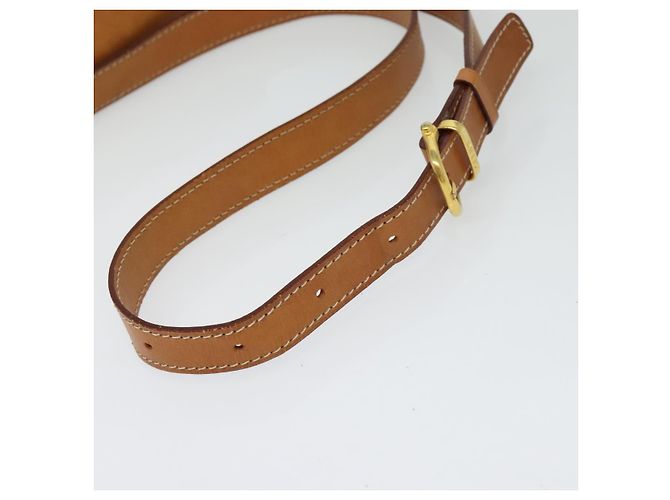 Céline Borsa a Spalla in Tela Macadam CELINE in Pelle PVC Marrone Oro Auth 129705 D'oro - vista 7