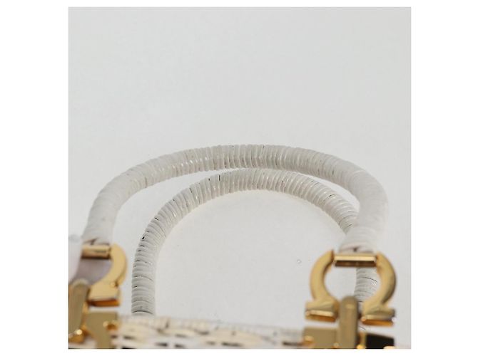 Gancini Handtasche aus Raphia in Weiß und Gold Auth 136858V von Salvatore Ferragamo Golden - Ansicht 15