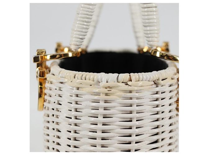 Gancini Handtasche aus Raphia in Weiß und Gold Auth 136858V von Salvatore Ferragamo Golden - Ansicht 7