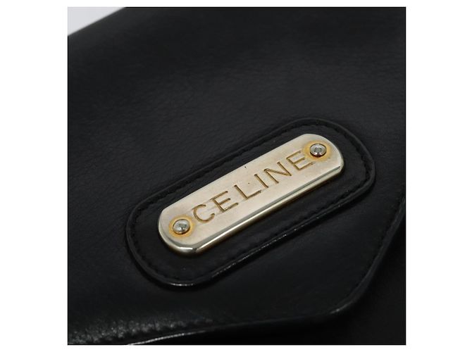 Céline Borsa a Spalla CELINE in Pelle Nera Oro Auth 139445 Nero D'oro - vista 14