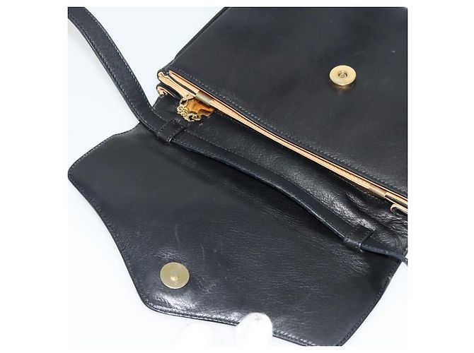 Céline Borsa a Spalla CELINE in Pelle Nera Oro Auth 139445 Nero D'oro - vista 15