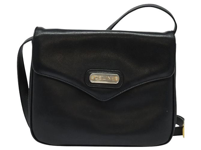 Céline Borsa a Spalla CELINE in Pelle Nera Oro Auth 139445 Nero D'oro - vista 2