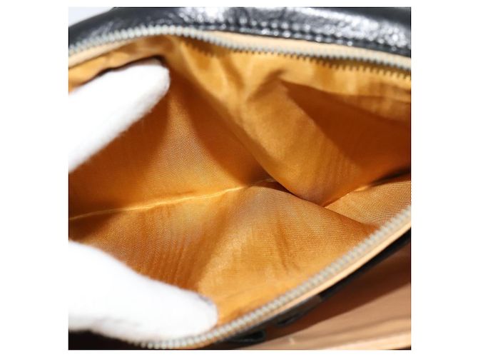 Céline Borsa a Spalla CELINE in Pelle Nera Oro Auth 139445 Nero D'oro - vista 21