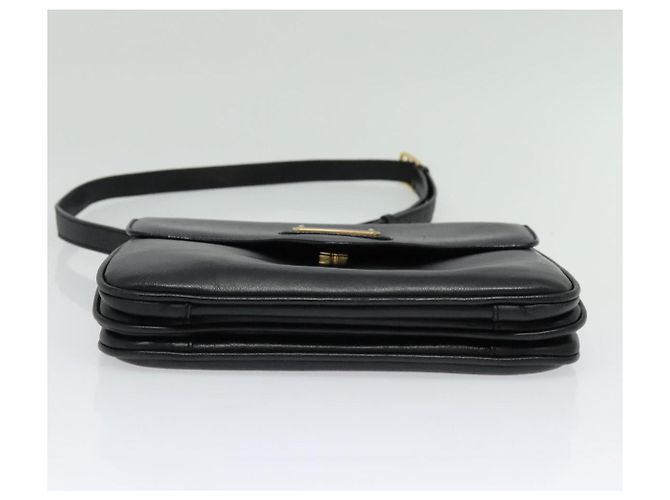 Céline Borsa a Spalla CELINE in Pelle Nera Oro Auth 139445 Nero D'oro - vista 9