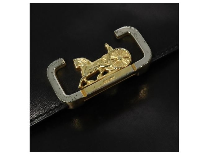 Céline Borsa a Spalla CELINE in Pelle Nera Oro Auth 138409 Nero D'oro - vista 14