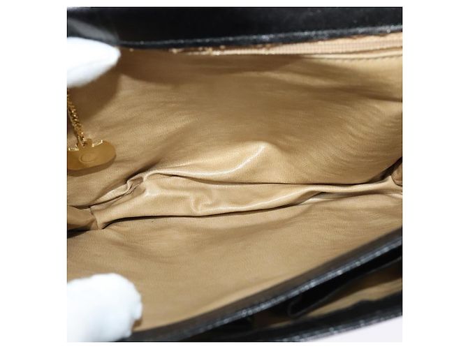 Céline Borsa a Spalla CELINE in Pelle Nera Oro Auth 138409 Nero D'oro - vista 17