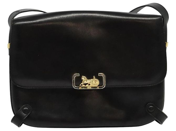 Céline Borsa a Spalla CELINE in Pelle Nera Oro Auth 138409 Nero D'oro - vista 2