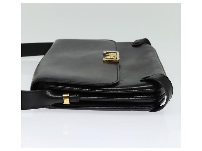 Céline Borsa a Spalla CELINE in Pelle Nera Oro Auth 138409 Nero D'oro - vista 4