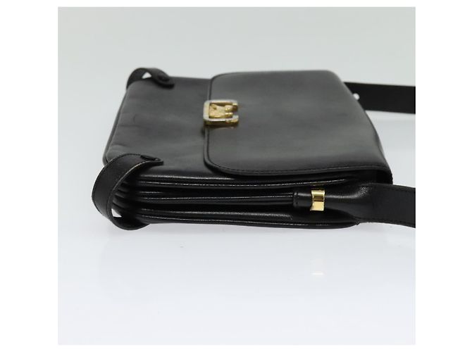 Céline Borsa a Spalla CELINE in Pelle Nera Oro Auth 138409 Nero D'oro - vista 5