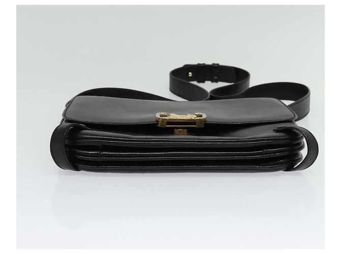 Céline Borsa a Spalla CELINE in Pelle Nera Oro Auth 138409 Nero D'oro - vista 9