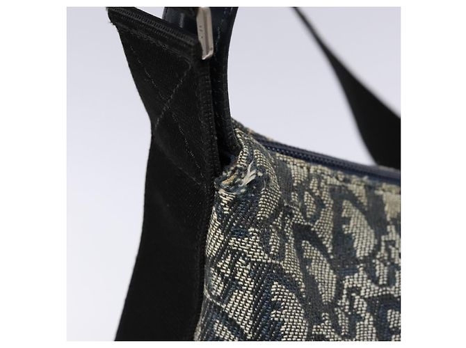 Borsa a Spalla in Tela Trotter Christian Dior Navy Argento Auth yk19191 Blu navy - vista 14
