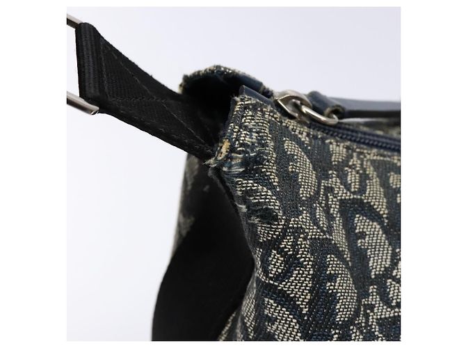 Borsa a Spalla in Tela Trotter Christian Dior Navy Argento Auth yk19191 Blu navy - vista 16