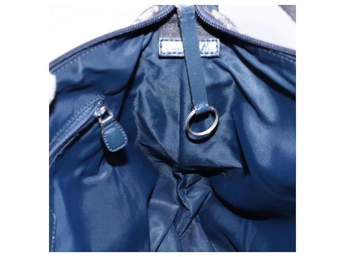 Borsa a Spalla in Tela Trotter Christian Dior Navy Argento Auth yk19191 Blu navy - vista 19