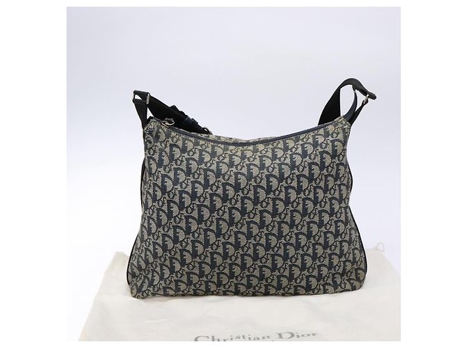 Borsa a Spalla in Tela Trotter Christian Dior Navy Argento Auth yk19191 Blu navy - vista 24