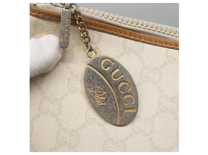 GUCCI GG Plus Supreme Clutch Bag PVC Bianco Auth bs28632 - vista 12