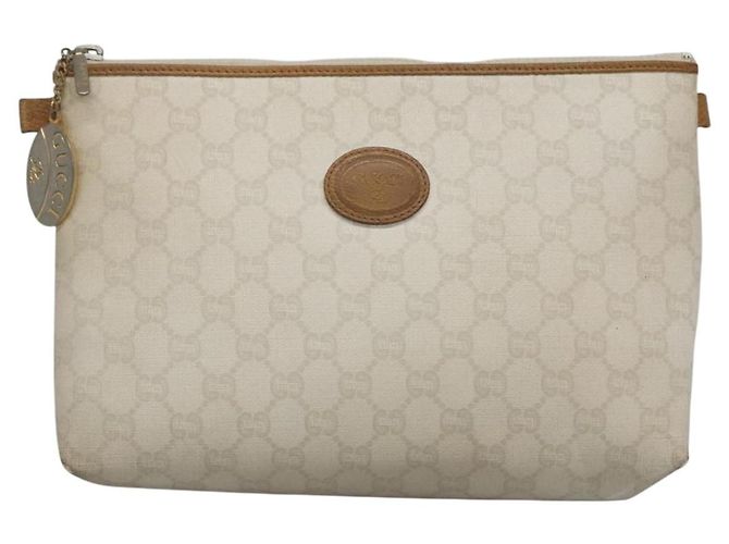 GUCCI GG Plus Supreme Clutch Bag PVC Bianco Auth bs28632 - vista 2