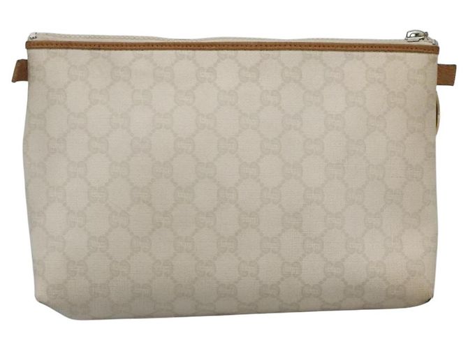 GUCCI GG Plus Supreme Clutch Bag PVC Bianco Auth bs28632 - vista 3
