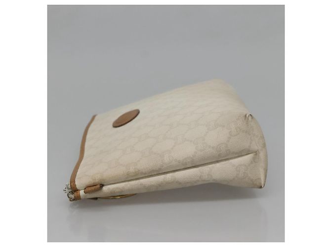GUCCI GG Plus Supreme Clutch Bag PVC Bianco Auth bs28632 - vista 4