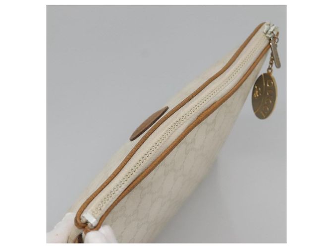GUCCI GG Plus Supreme Clutch Bag PVC Bianco Auth bs28632 - vista 6
