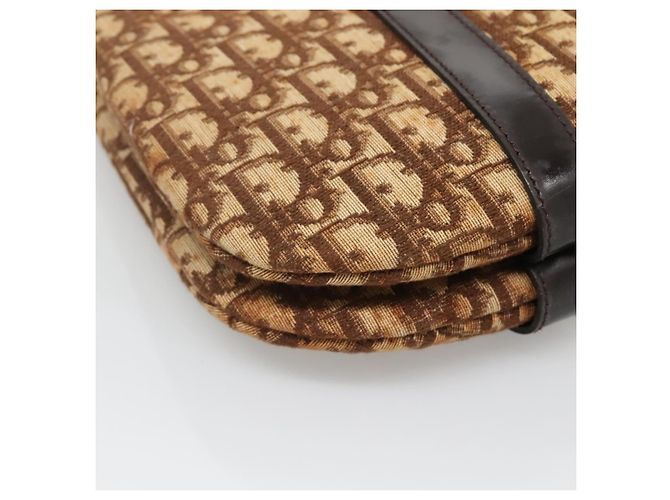 Borsa a mano in tela Trotter Christian Dior marrone oro Auth 138806 D'oro - vista 13