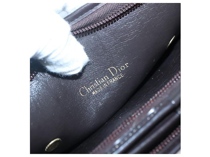 Borsa a mano in tela Trotter Christian Dior marrone oro Auth 138806 D'oro - vista 15
