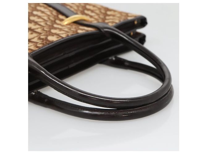 Borsa a mano in tela Trotter Christian Dior marrone oro Auth 138806 D'oro - vista 7