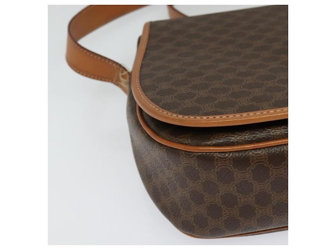 Céline Sac à épaule en toile Macadam CELINE en cuir PVC marron doré Auth 138456 - vue 10