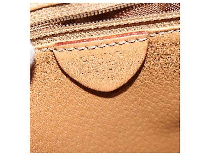 Céline Sac à épaule en toile Macadam CELINE en cuir PVC marron doré Auth 138456 - vue 17