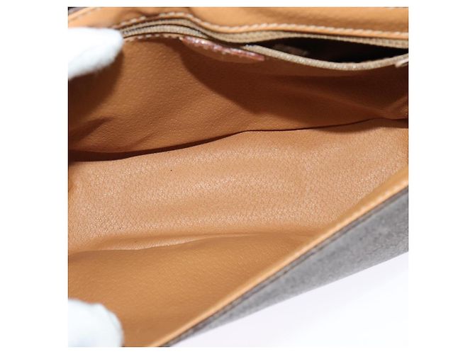 Céline Sac à épaule en toile Macadam CELINE en cuir PVC marron doré Auth 138456 - vue 18