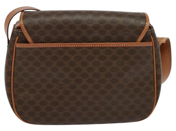 Céline Sac à épaule en toile Macadam CELINE en cuir PVC marron doré Auth 138456 - vue 3