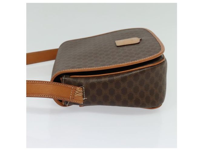 Céline Sac à épaule en toile Macadam CELINE en cuir PVC marron doré Auth 138456 - vue 4