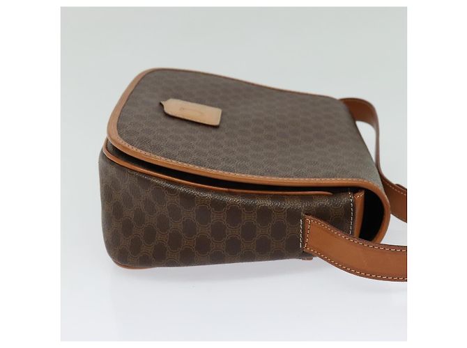 Céline Sac à épaule en toile Macadam CELINE en cuir PVC marron doré Auth 138456 - vue 5