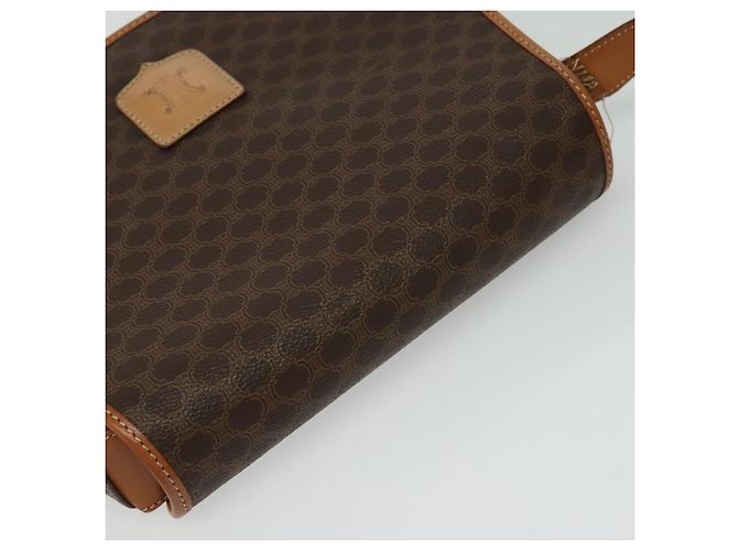 Céline Sac à épaule en toile Macadam CELINE en cuir PVC marron doré Auth 138456 - vue 6