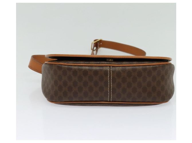 Céline Sac à épaule en toile Macadam CELINE en cuir PVC marron doré Auth 138456 - vue 9