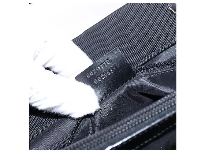 Borsa a mano in nylon nero e argento Gucci Bamboo 002 1010 Auth ep9789 - vista 12