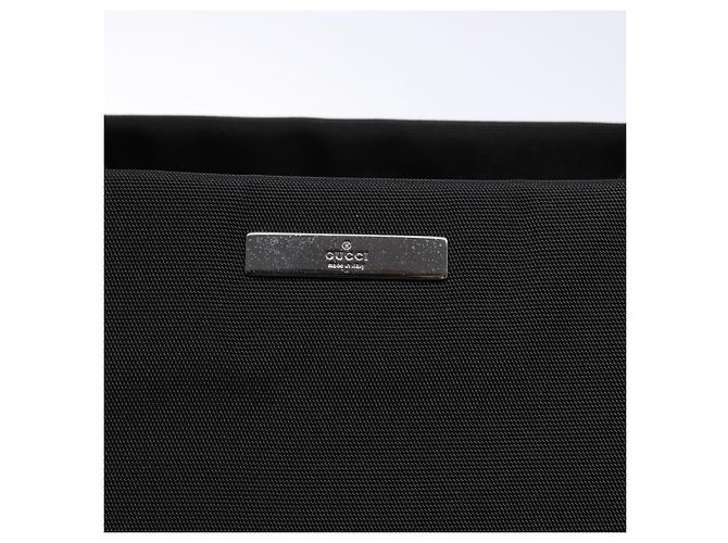 Borsa a mano in nylon nero e argento Gucci Bamboo 002 1010 Auth ep9789 - vista 17