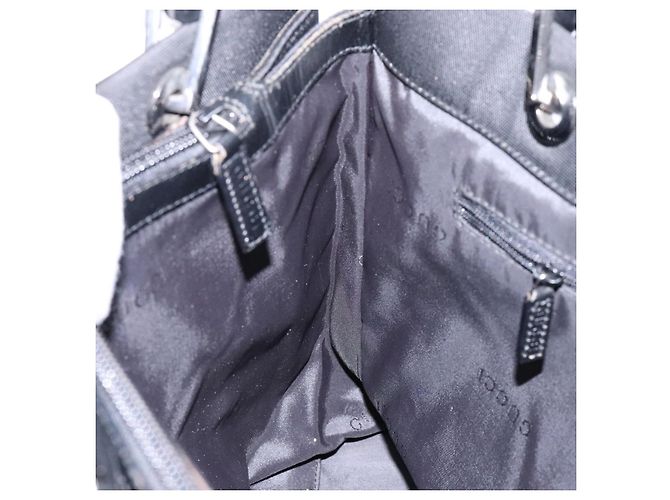 Borsa a mano in nylon nero e argento Gucci Bamboo 002 1010 Auth ep9789 - vista 20