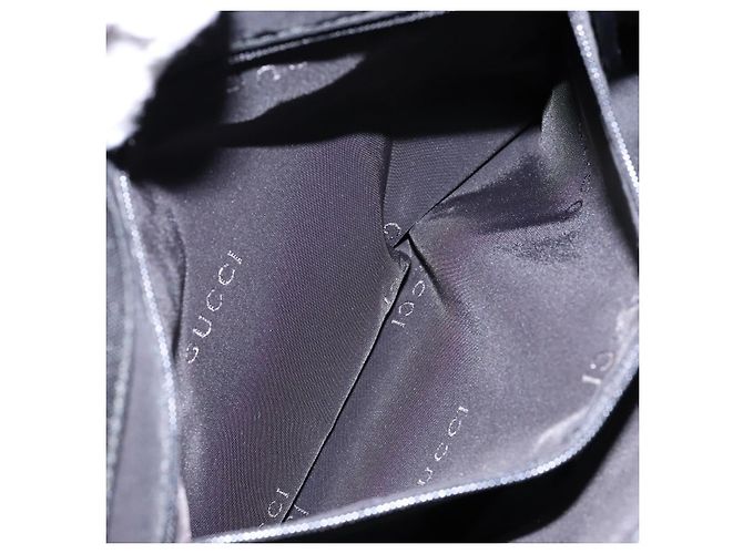 Borsa a mano in nylon nero e argento Gucci Bamboo 002 1010 Auth ep9789 - vista 21