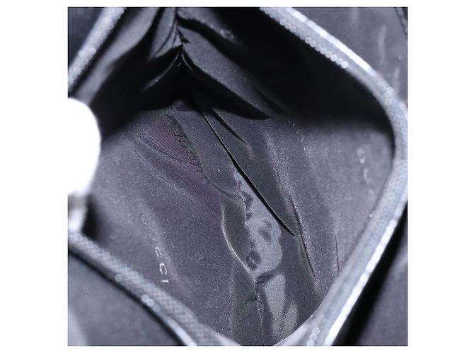 Borsa a mano in nylon nero e argento Gucci Bamboo 002 1010 Auth ep9789 - vista 22