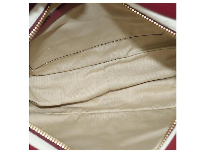 Chloé Borsa a mano in pelle Chloe Margaret 2 in 1 Rosso Vino Oro Auth BA4349 D'oro Bordò - vista 11