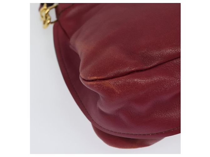 Chloé Borsa a mano in pelle Chloe Margaret 2 in 1 Rosso Vino Oro Auth BA4349 D'oro Bordò - vista 16