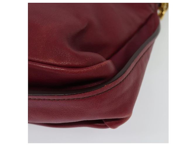 Chloé Borsa a mano in pelle Chloe Margaret 2 in 1 Rosso Vino Oro Auth BA4349 D'oro Bordò - vista 17