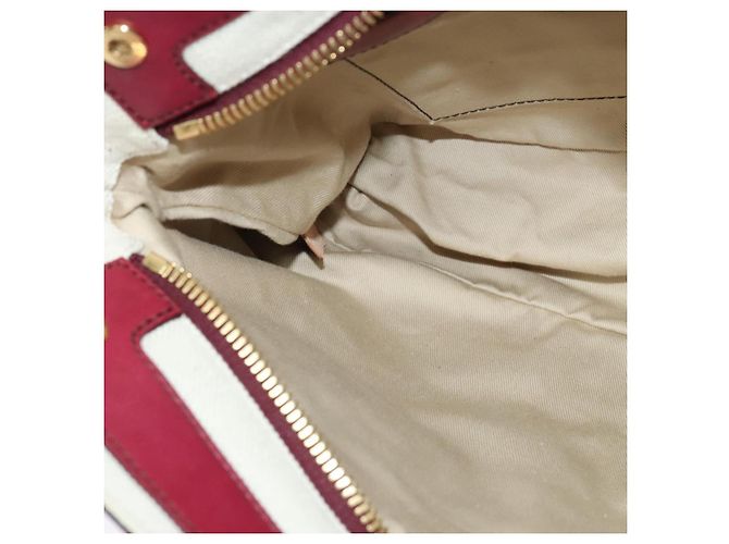 Chloé Borsa a mano in pelle Chloe Margaret 2 in 1 Rosso Vino Oro Auth BA4349 D'oro Bordò - vista 21