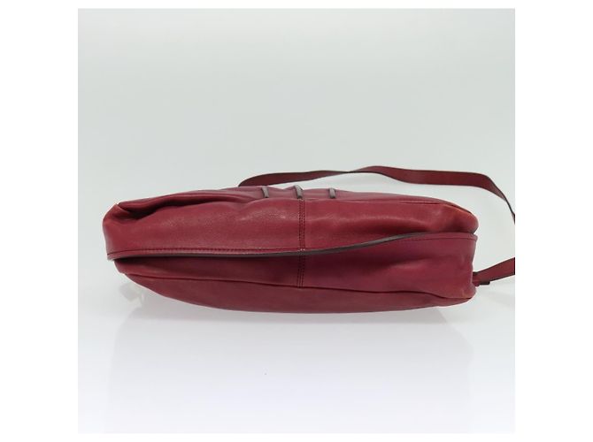 Chloé Borsa a mano in pelle Chloe Margaret 2 in 1 Rosso Vino Oro Auth BA4349 D'oro Bordò - vista 5