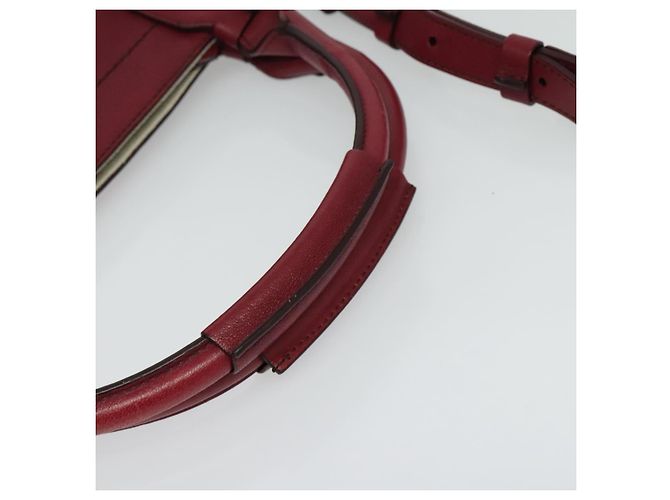 Chloé Borsa a mano in pelle Chloe Margaret 2 in 1 Rosso Vino Oro Auth BA4349 D'oro Bordò - vista 7